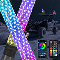 KEMIMOTO 2pc 1ft Fat Whip Lights for Side by Side - Bright Bluetooth