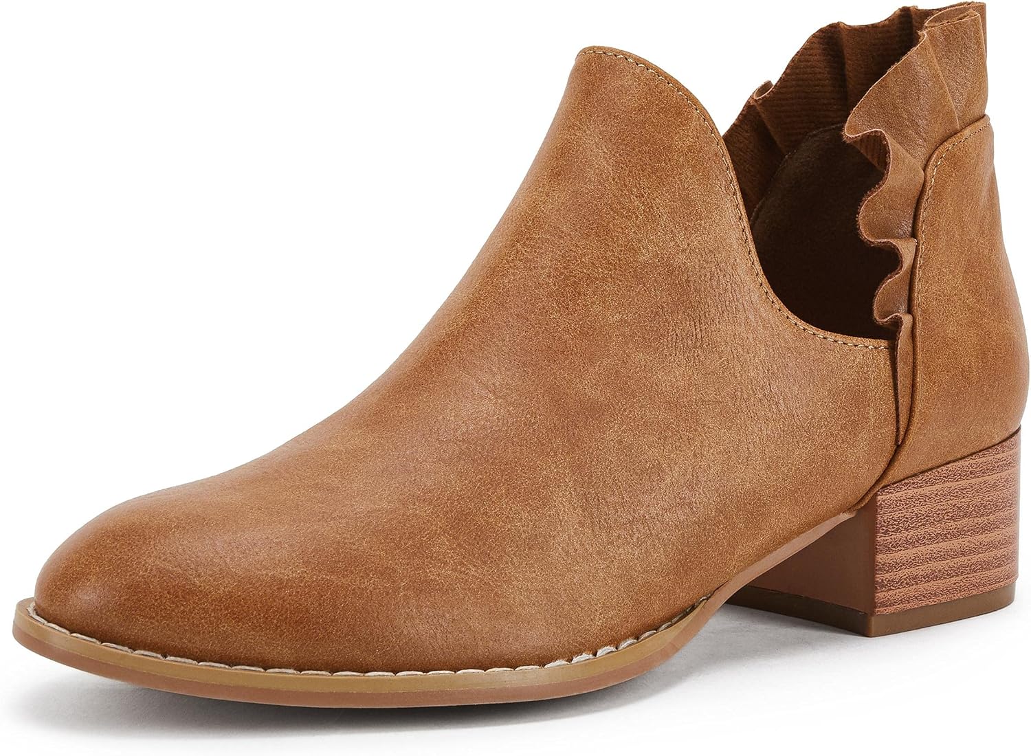 FISACE Womens Ruffled Ankle Boots for Stylish Western Looks