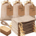 Burlap Gift Bags 100 Pack 4x6 in - Rustic Drawstring Favor Pouches