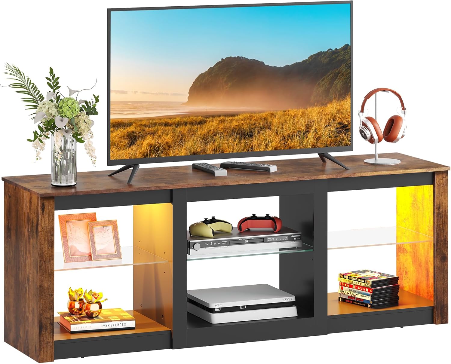 WLIVE LED TV Stand for 65 Inch TV - Modern Entertainment Center
