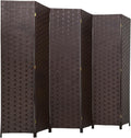 FDW Room Divider Wood Screen 6 Panel Folding Portable Partition