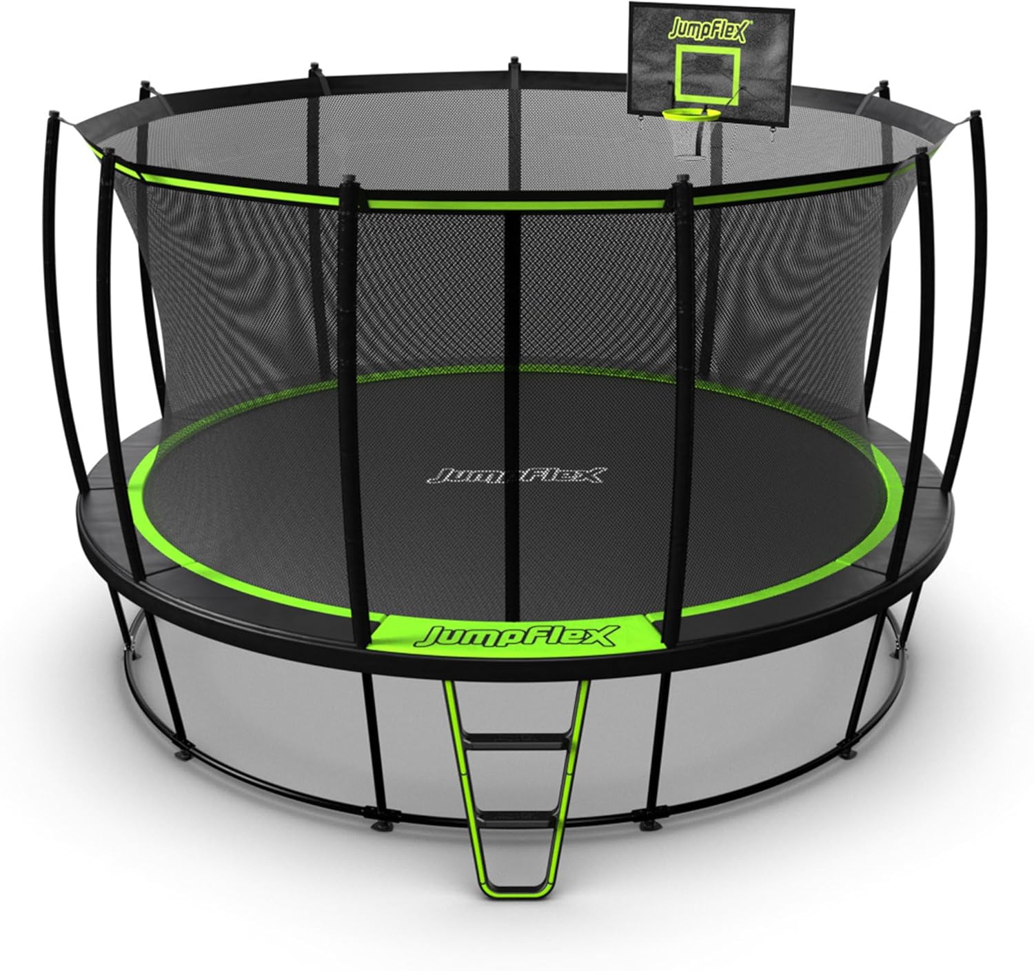 Hero 14ft Round Outdoor Trampoline with Safety Enclosure and Ladder