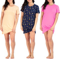 Women's Short Sleeve Nightgown Dress 3 Pack - Soft (Style R6MY)