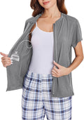 Recovery-friendly mastectomy shirts with drain pockets by Deyeek