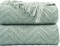 Sage Green Throw Blanket for Couch 50x60 - Soft Knit Cozy Throw