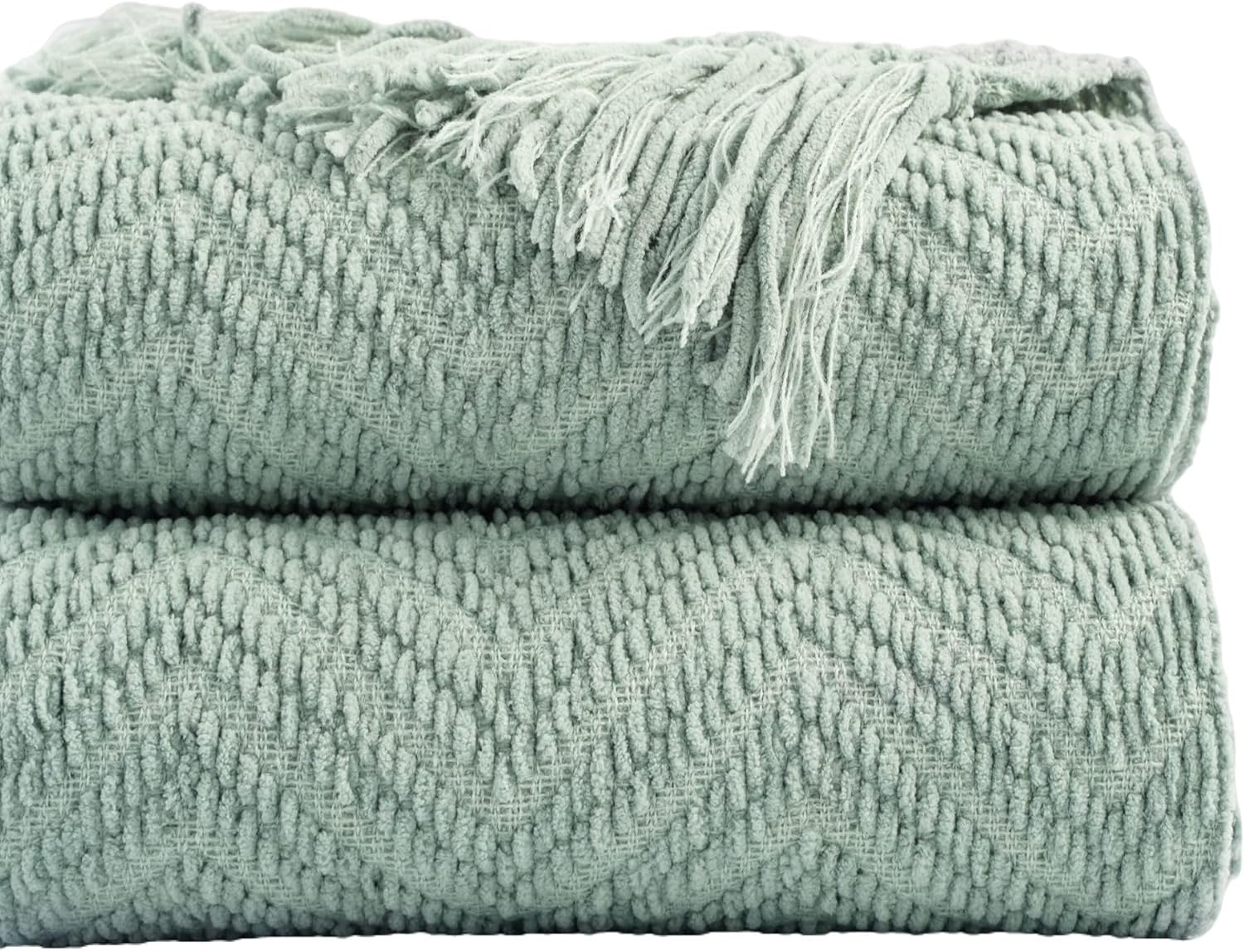 Sage Green Throw Blanket for Couch - Soft Knit Versatile Design
