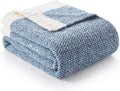 Snuggle Sac Heather Blue Throw Blanket 50x70 in - Oversized Cozy Throw