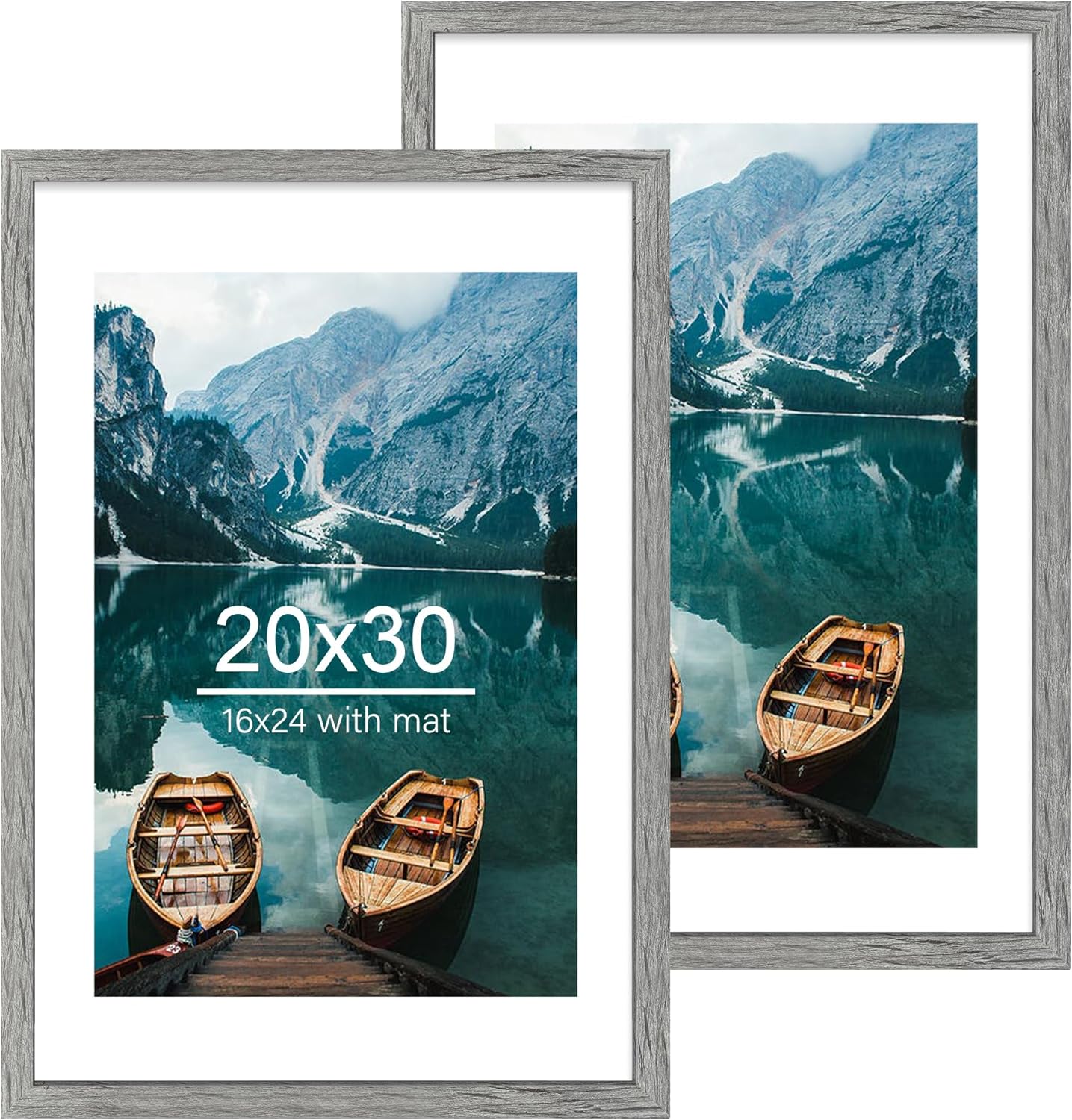 20x30 Rustic Grey Wood Frame Set of 2 for Pictures and Posters