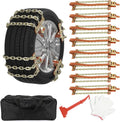 SCITOO 225-275mm Snow Chains for Car Pickup SUV - Fast 1-Min Fit