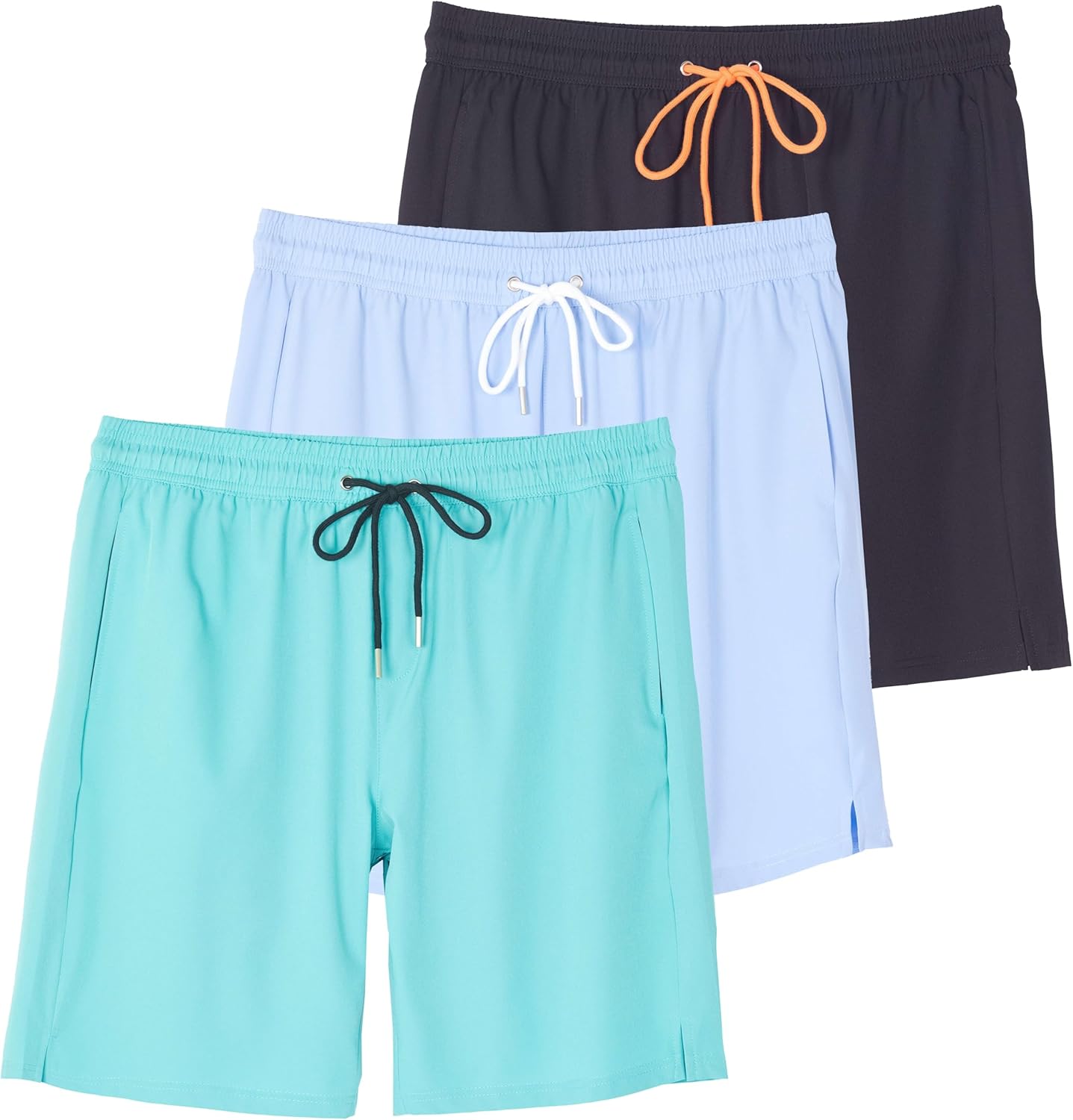 Real Essentials Men's 9 Inch 2 in 1 Board Shorts for Comfort