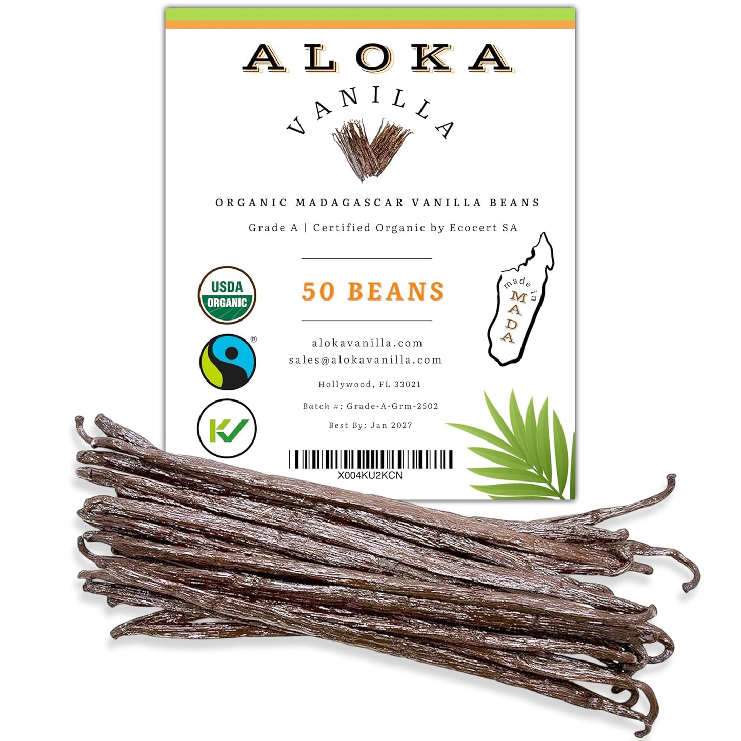 Organic Madagascar Vanilla Beans for Baking and Cooking Needs
