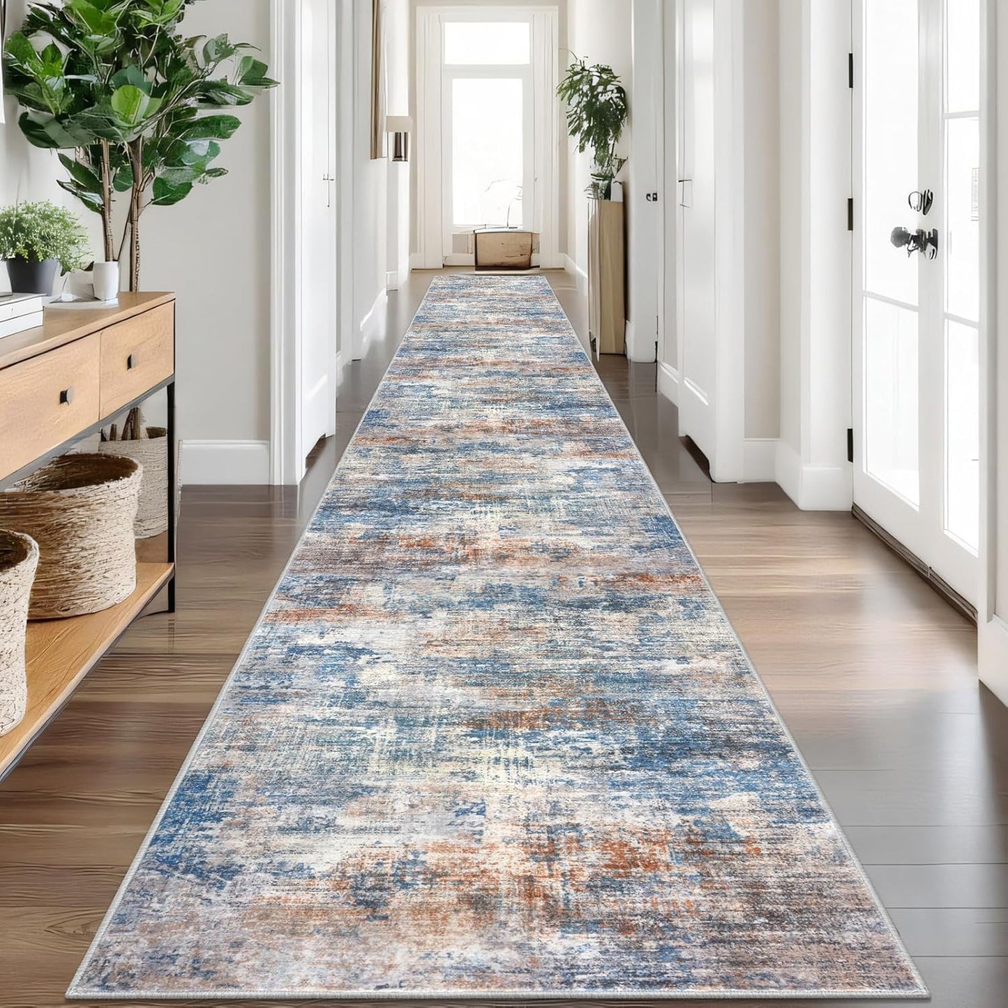 IOHOUZE Abstract Runner Rug 3x20 Ft for Hallways and Kitchens