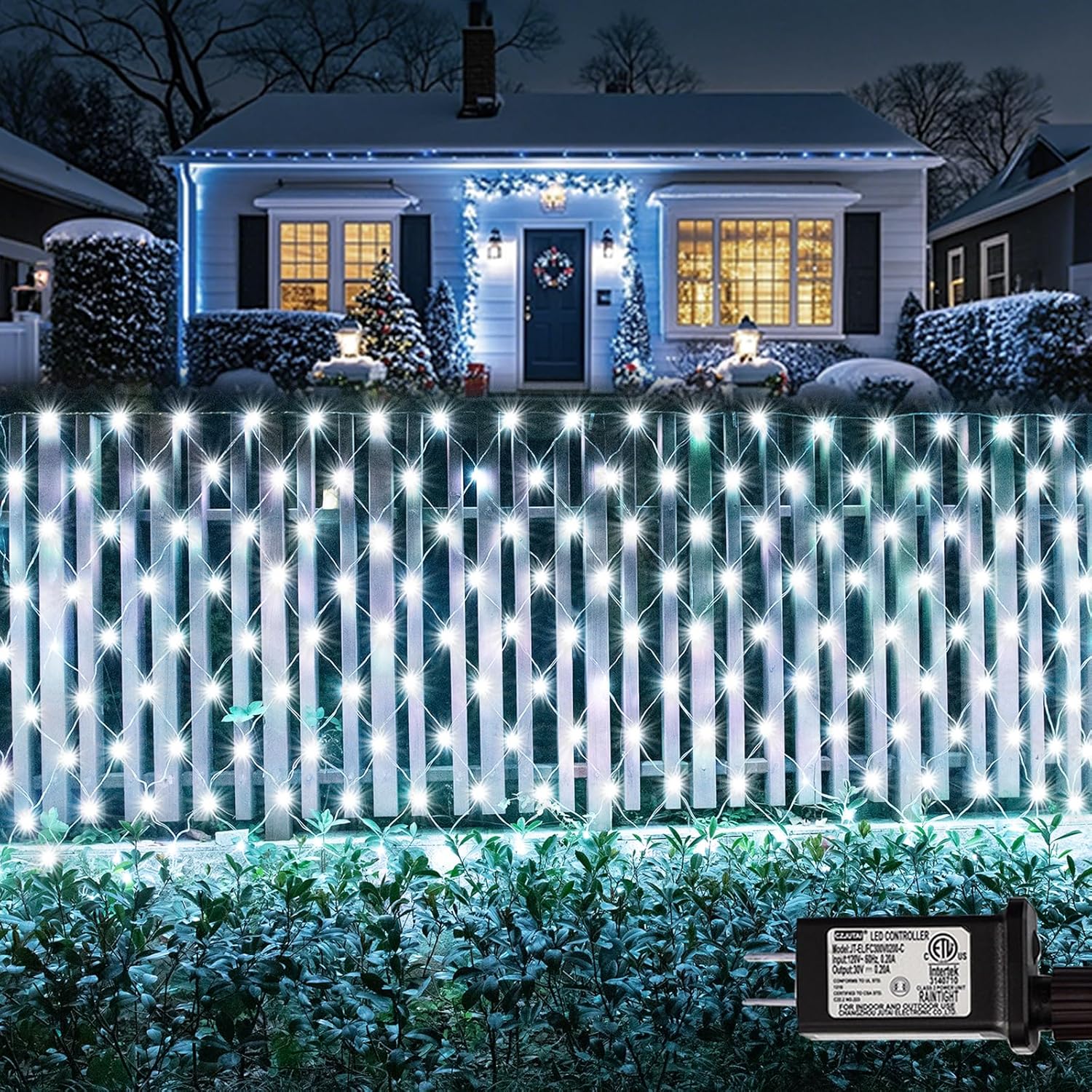 360 LED Net Lights for Outdoor Christmas Decorations - 21ft x 5ft