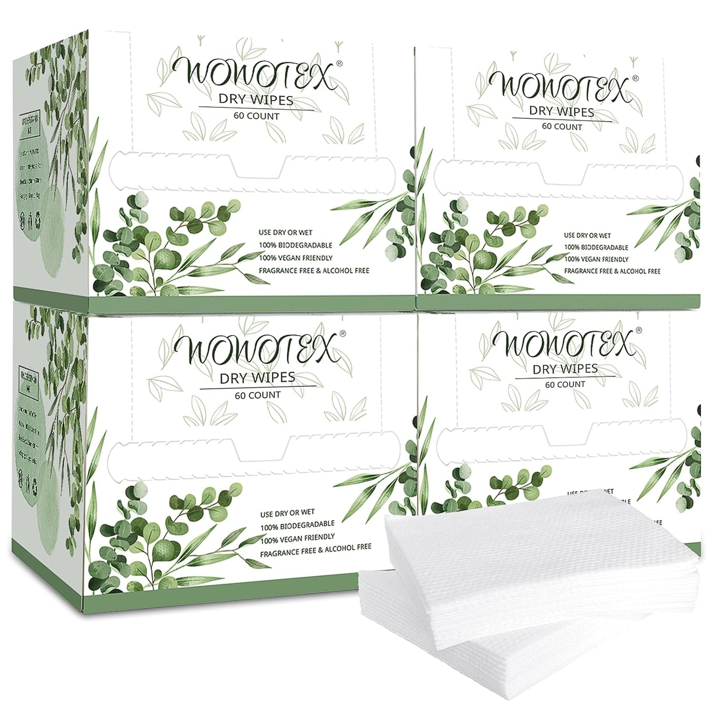 Biodegradable Large Dry Face Wipes for Sensitive Skin Care