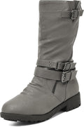 Girls Buckle Zipper Knee High Winter Boots - Cozy, Stylish Fit