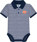Creative Knitwear College Baby Striped Polo Bodysuit - Soft Team