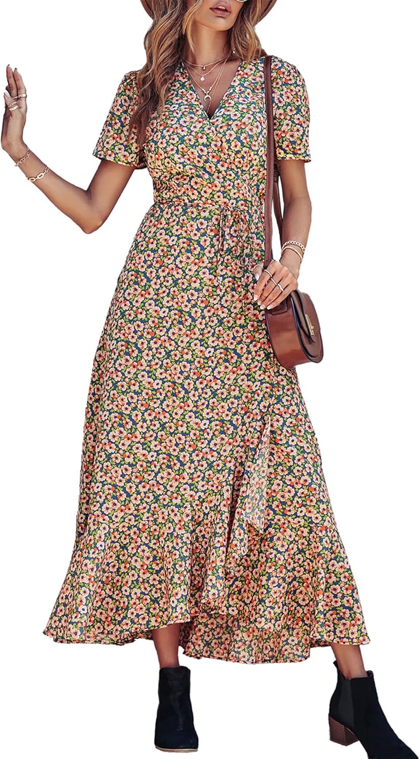 Floral Boho Maxi Dress for Women - Summer Casual Style
