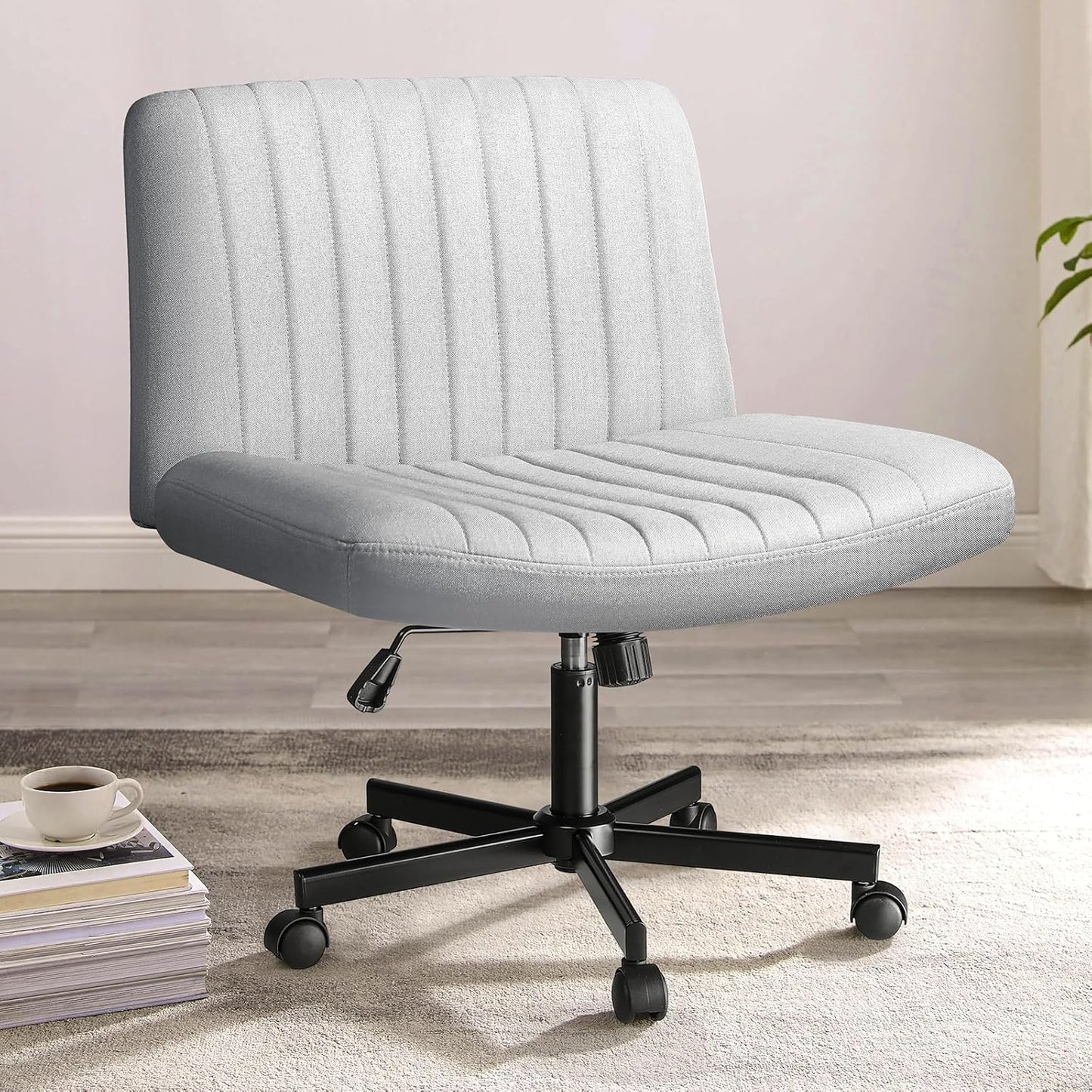 PUKAMI Criss Cross Chair with Wheels for Modern Home Office