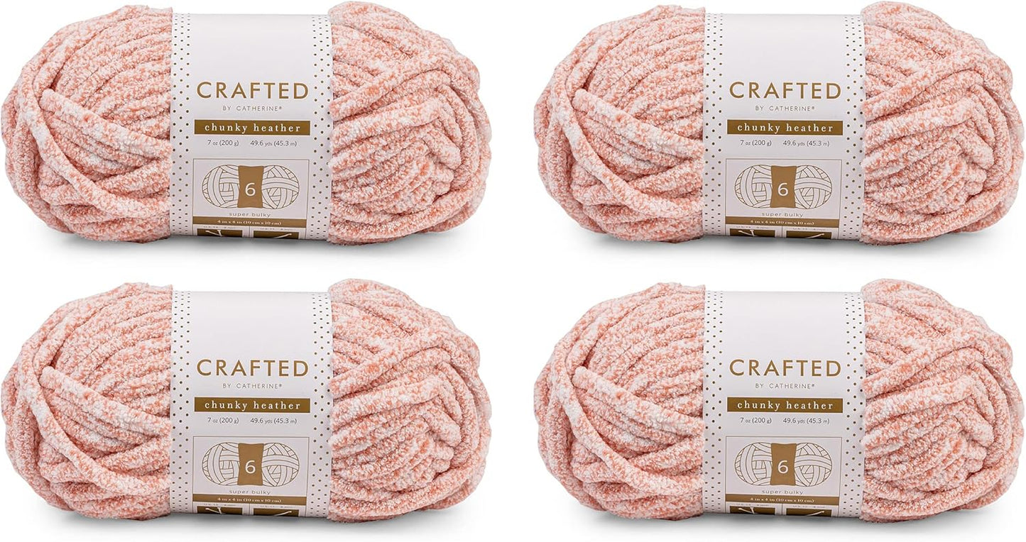 Crafted By Catherine Chunky Heather Solid Yarn - Perfect for Throws
