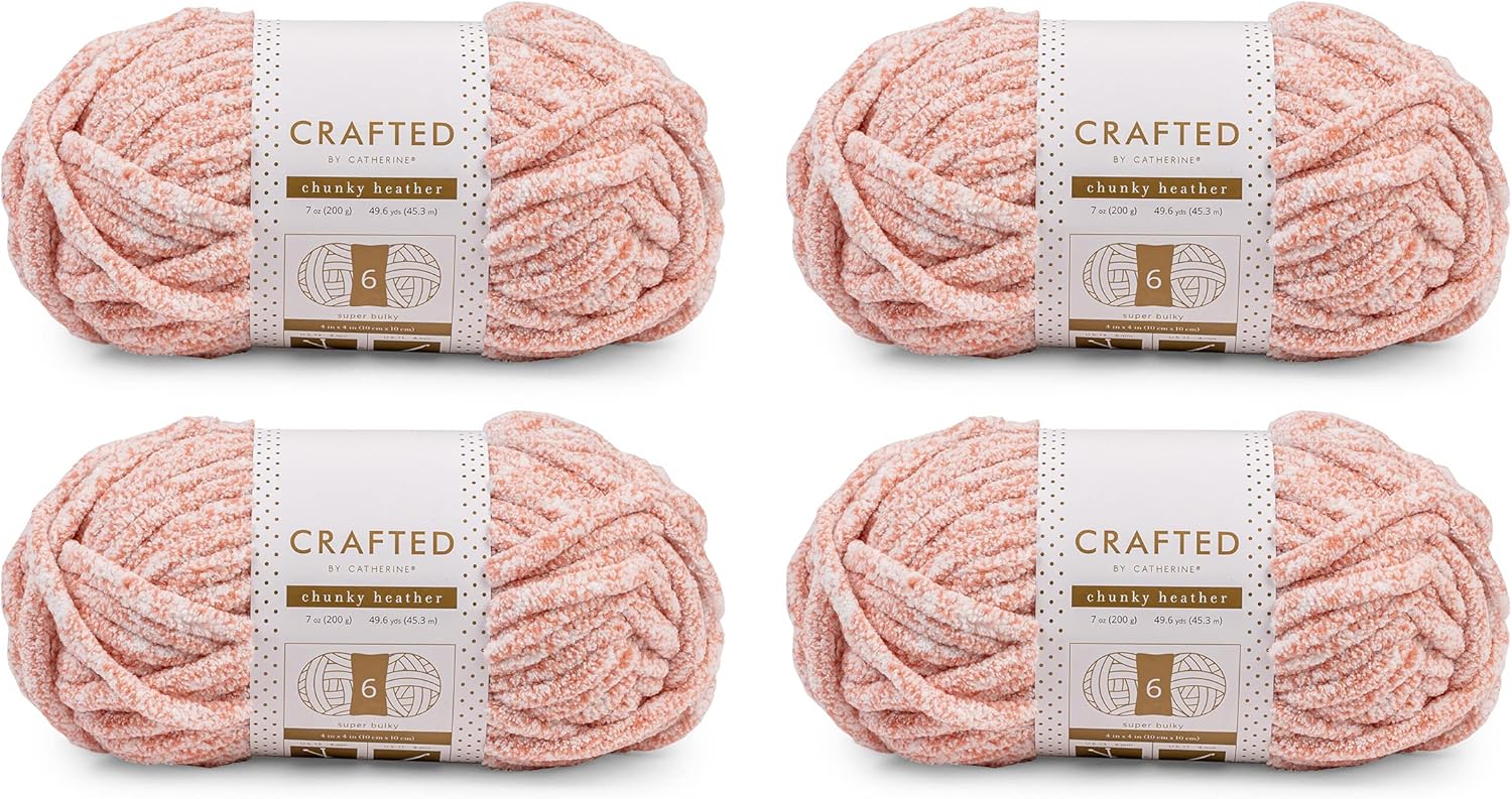 Crafted By Catherine Chunky Heather Solid Yarn - Perfect for Throws