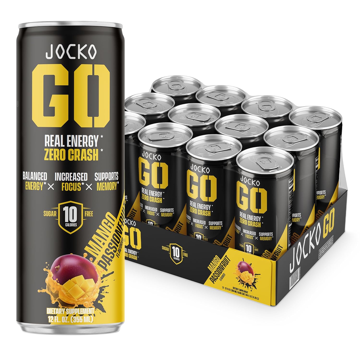 Jocko GO Energy Drink - Sugar Free Nootropic for Focus