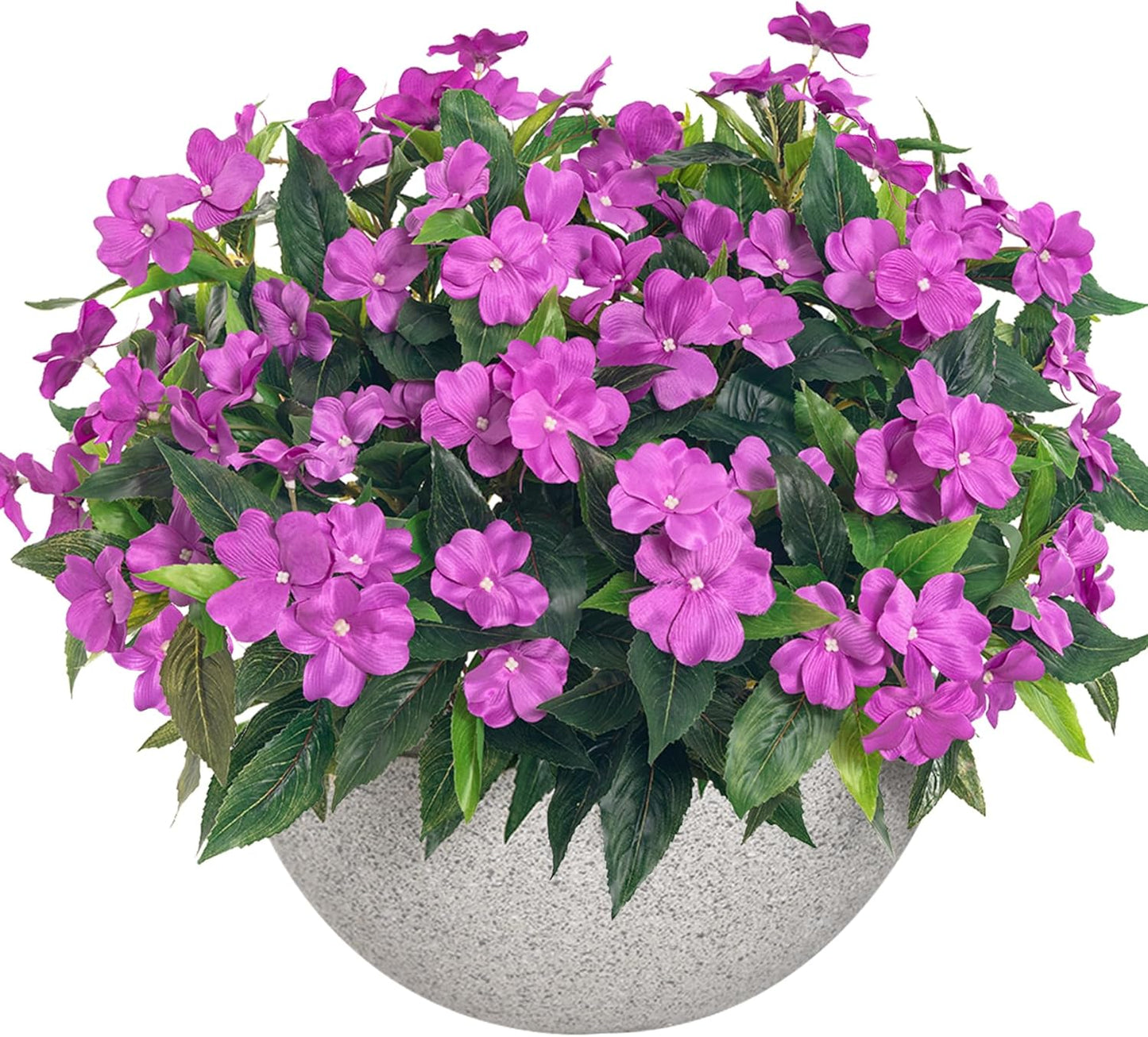 Artificial Impatiens Bouquet for Home Decor - 8PCS Purple