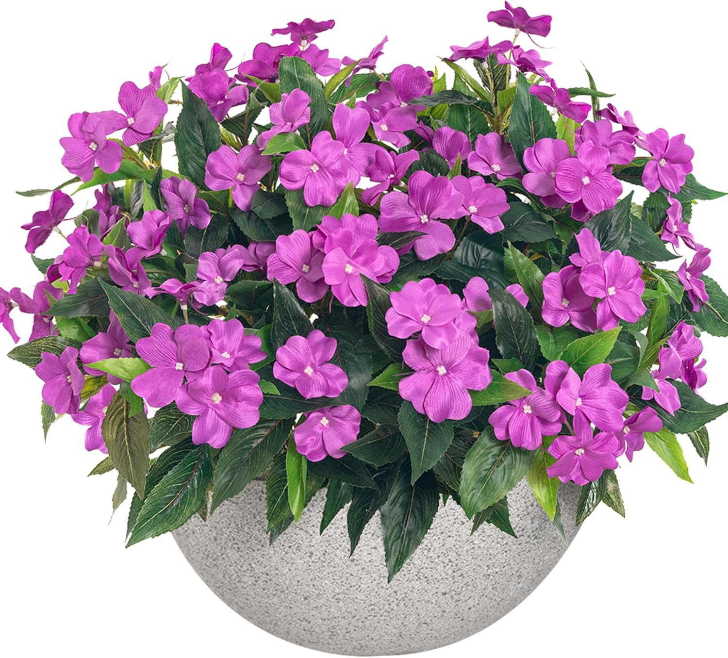 Artificial Impatiens Bouquet for Home Decor - 8PCS Purple