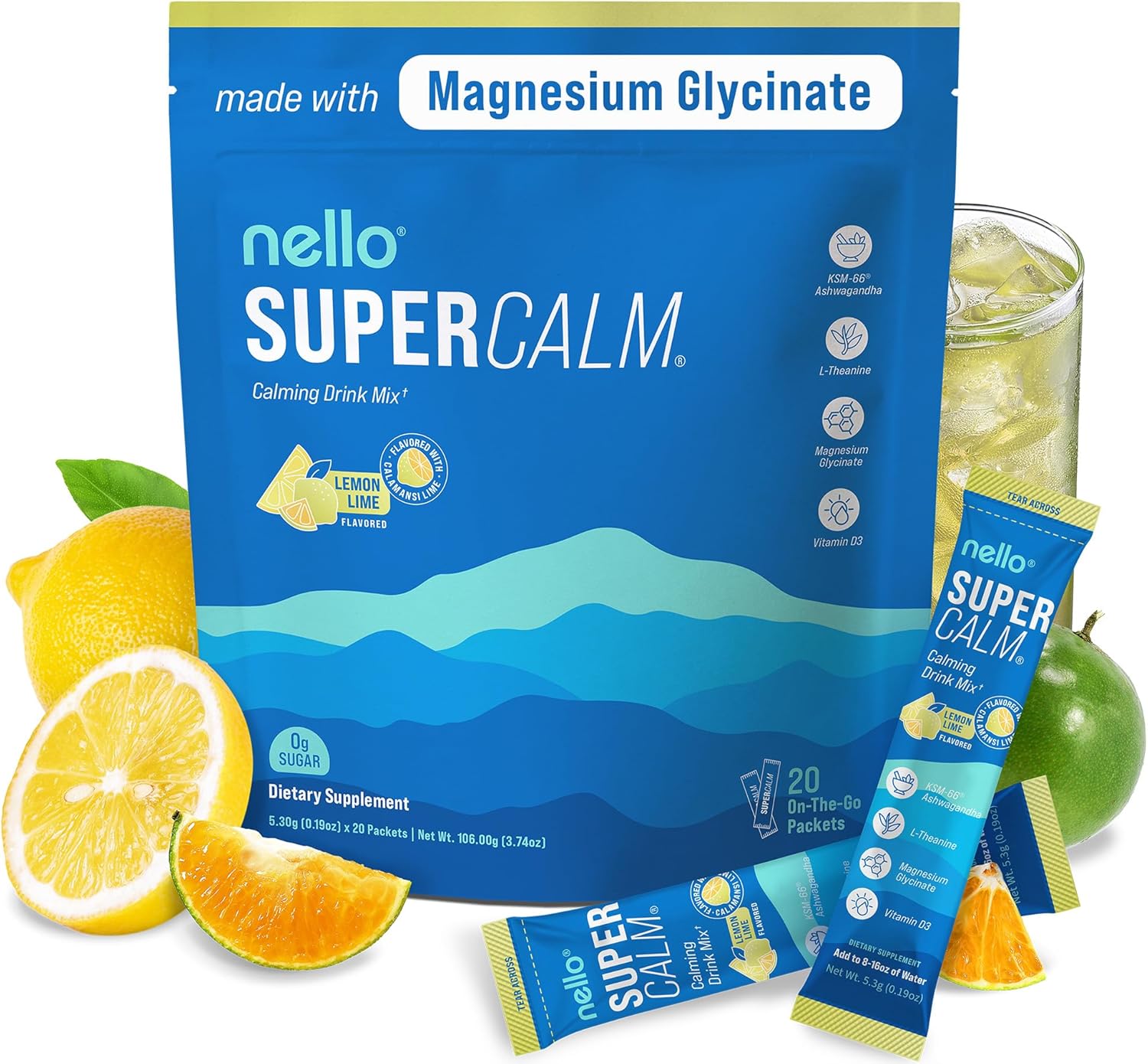 Nello Supercalm Drink Mix for Focus and Relaxation Support