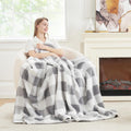 Cozy Bliss Sherpa Throw Blanket Grey 60in x 80in - Reversible Warmth