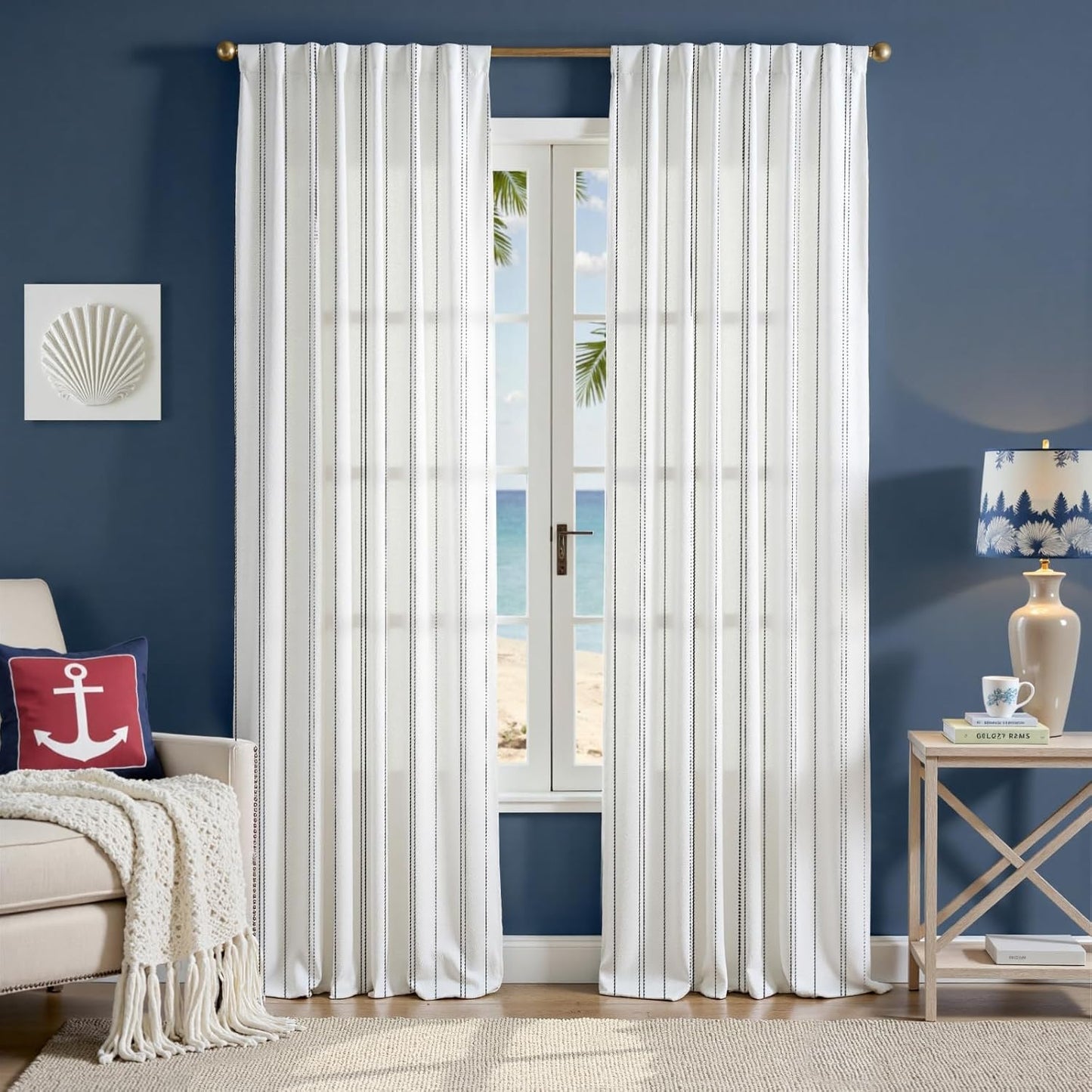 jinchan Black and White Striped Curtains for Modern Farmhouse