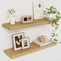 Fun Memories Floating Shelves 22.5 in Rustic Wood - Space Saving