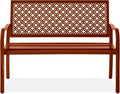 Rust Metal 2-Person Outdoor Bench with 790 lb Capacity - Geometric