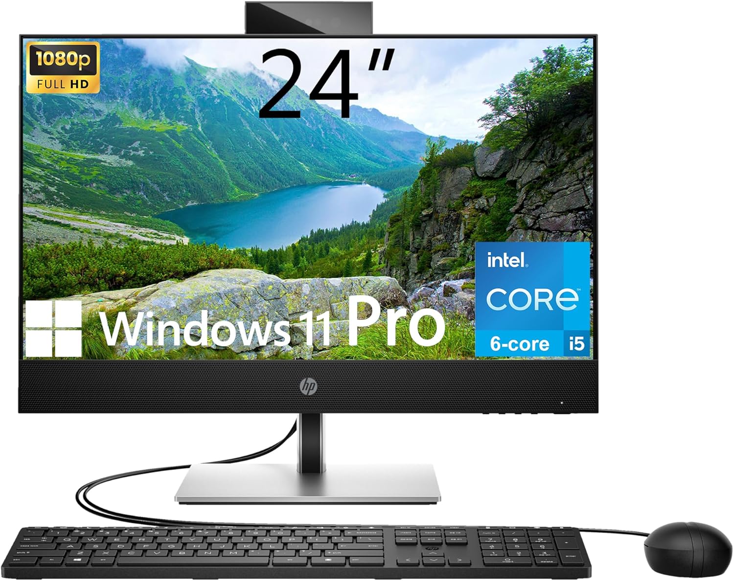 HP ProOne 24 All-in-One Desktop Computer with FHD IPS Display