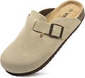 Suede Clogs Potato Shoes Cork Footbed Sandals with Arch Support pants