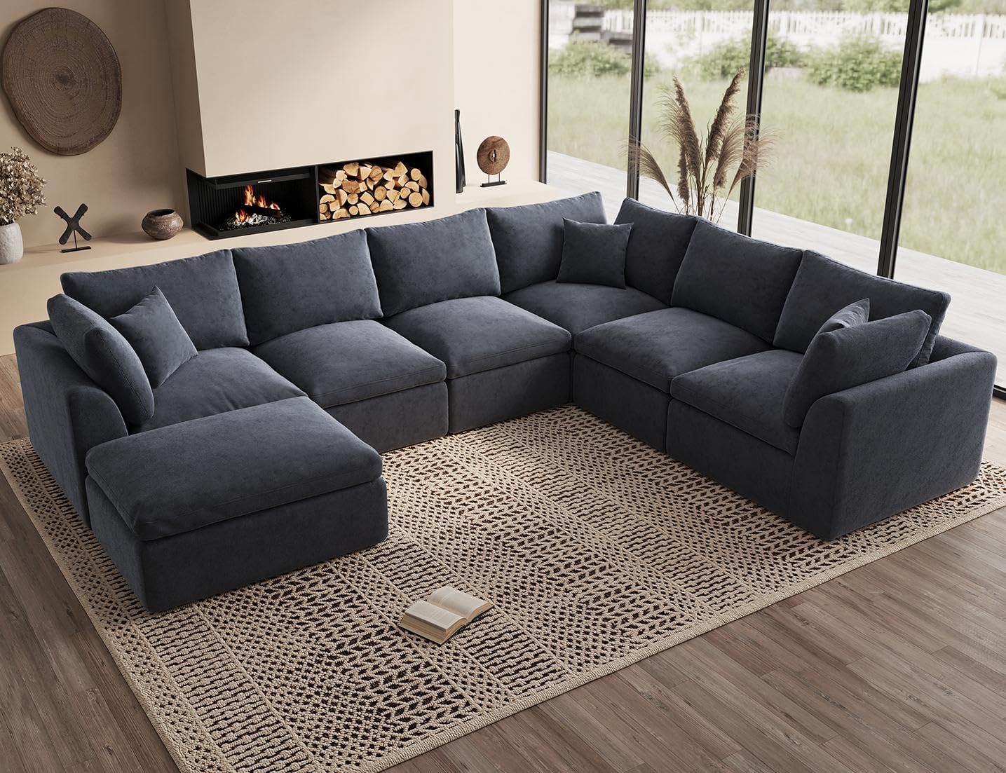 Oversized Cloud Couches for Living Room with Ottoman Comfort