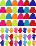 Kids Winter Beanie and Gloves Set 48pcs - Bulk Warm Knit Pack