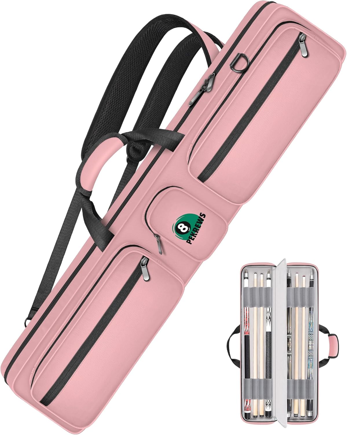 Premium Pool Cue Case 4x5 with Multiple Pockets for Storage