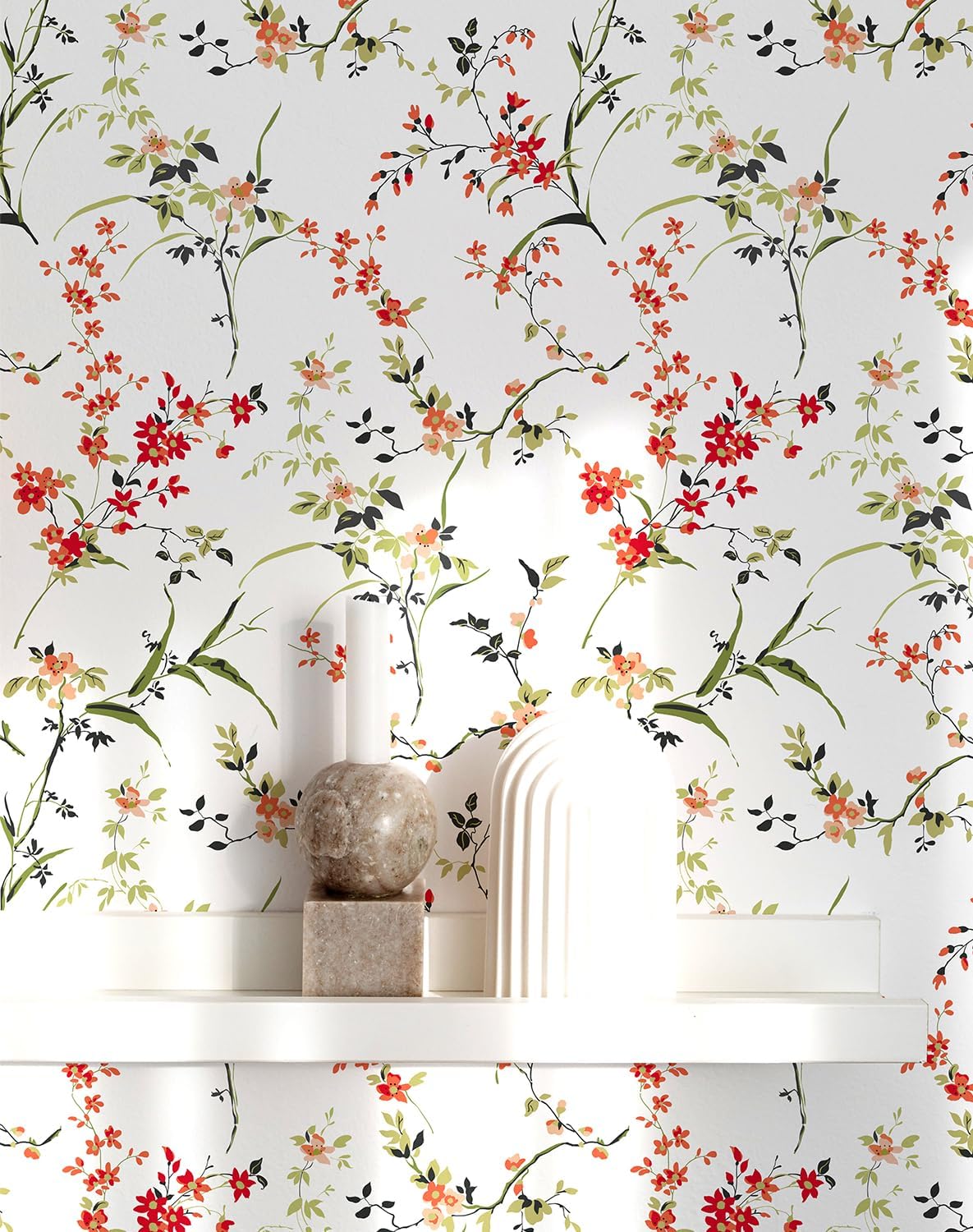 Floral Peel and Stick Wallpaper for Bedroom and Kitchen Decor