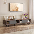 70 in Mid Century Modern TV Stand for 75 in TV - Low Profile Walnut