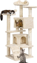 54in Cat Tree Tower Condo Scratch Post for Kittens - Multi-Level Play