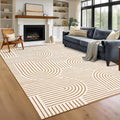 Washable Rug 9x12 Area Rug - Low Pile Soft Rainbow Orange
