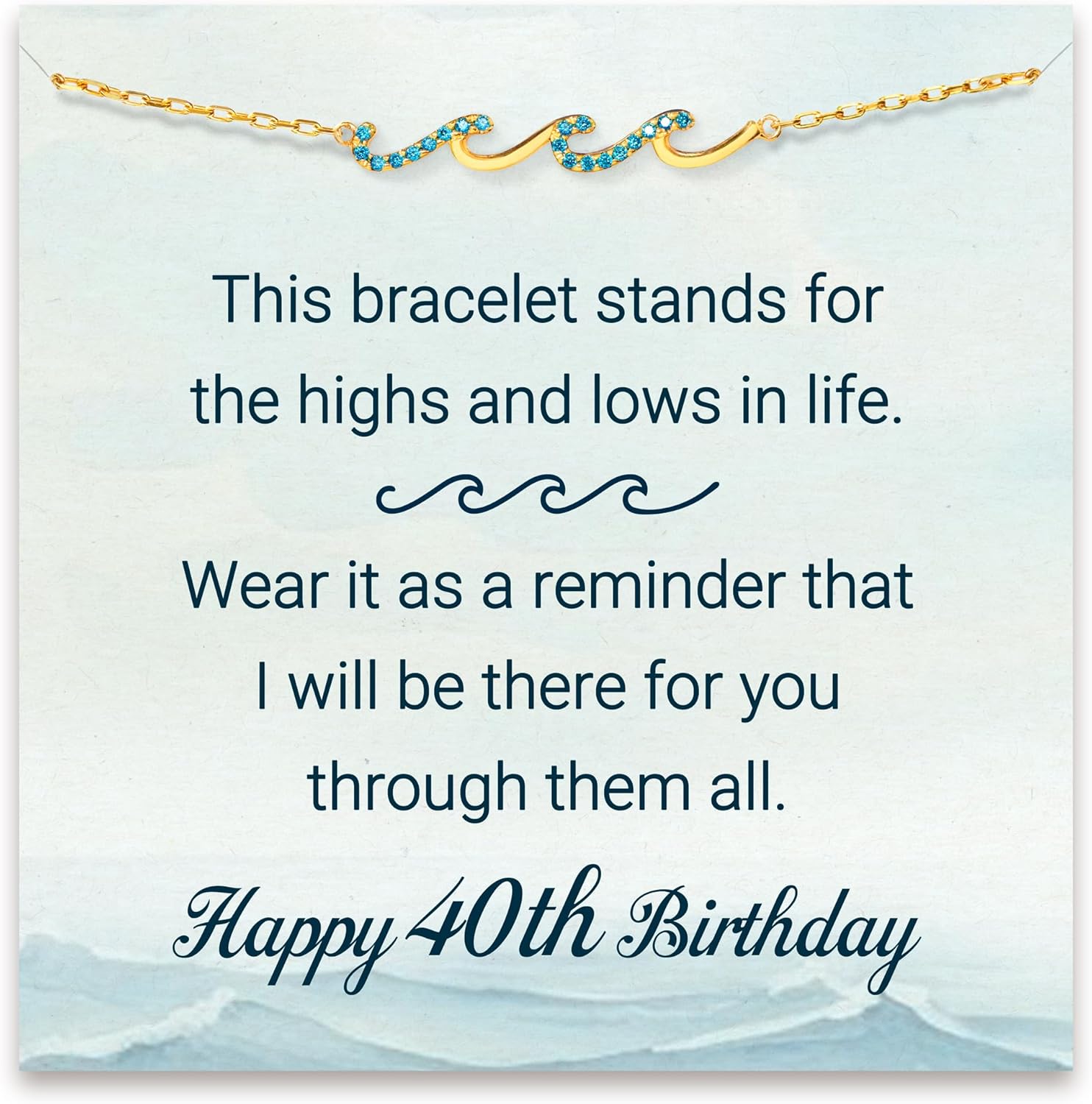 Wave Bracelet Birthday Gifts for Women, Unique 40th Jewelry