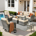 ovios 6 Pieces Patio Furniture Set with Swivel Rocking Chairs