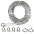 5/16 Stainless Steel Cable 50ft Wire Rope Kit - 9000 lb Break Strength