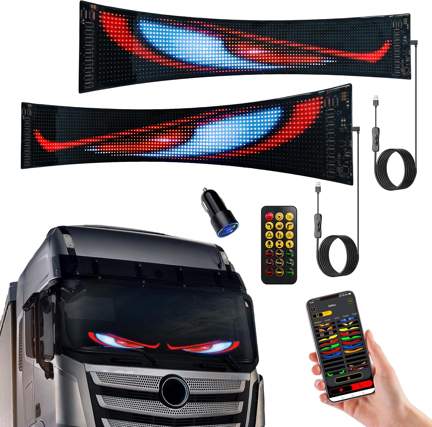 2PCS Devil Eyes Light for Cars with APP Control and Remote