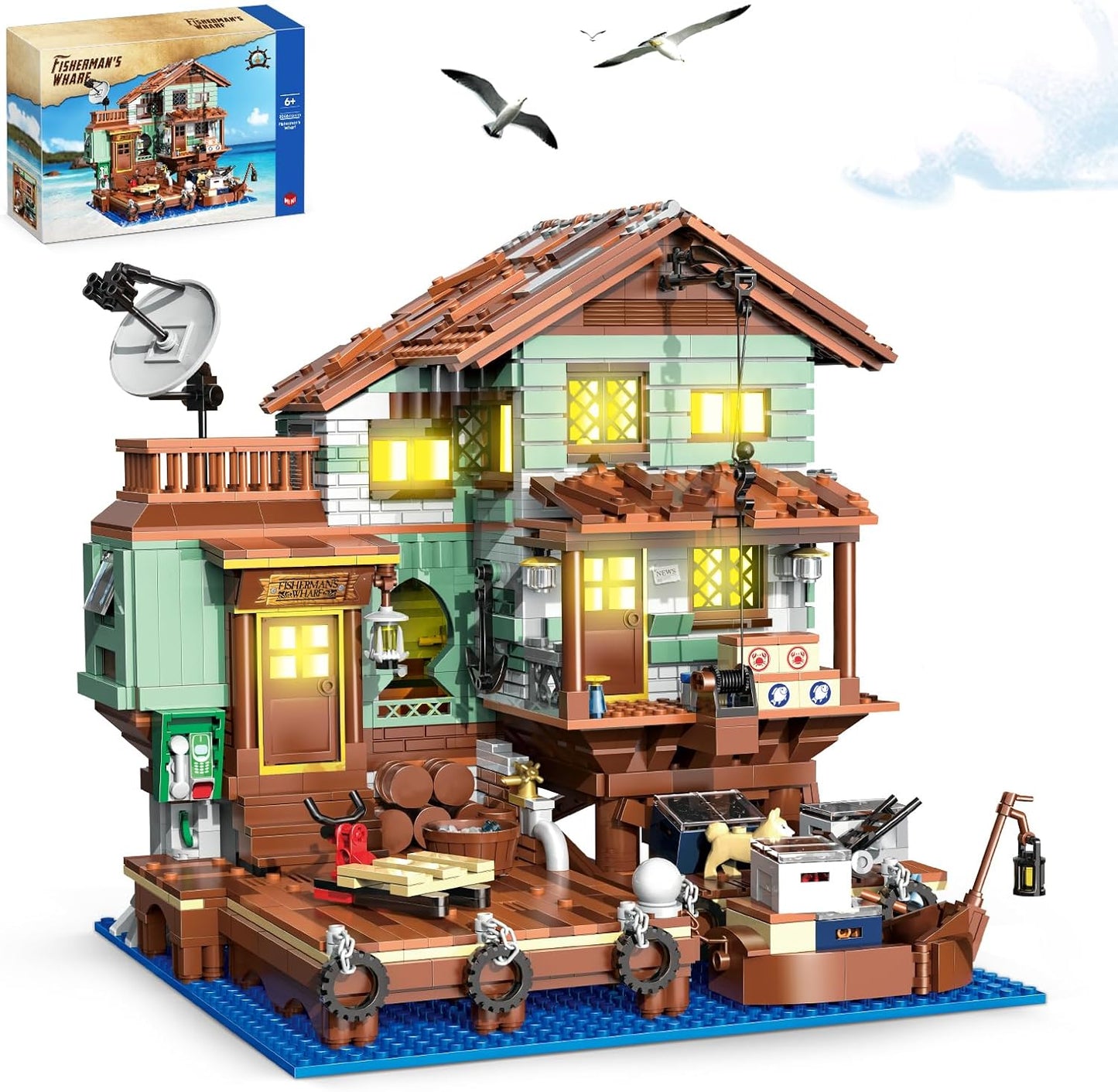 Fisherman's Wharf House Mini Bricks Building Kit for All Ages