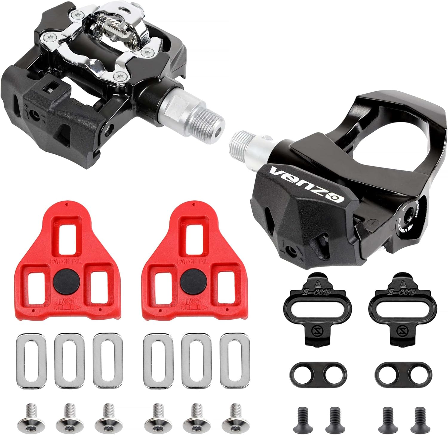 Venzo Sealed Fitness Indoor Bike Pedals & Cleats for Peloton