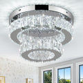 11.8 Inch Modern Mini Crystal Chandelier LED Flush Mount - Cool White