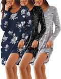 Ekouaer 3 Pack Women's Nightgowns Long Sleeve Sleep Shirts - Soft more