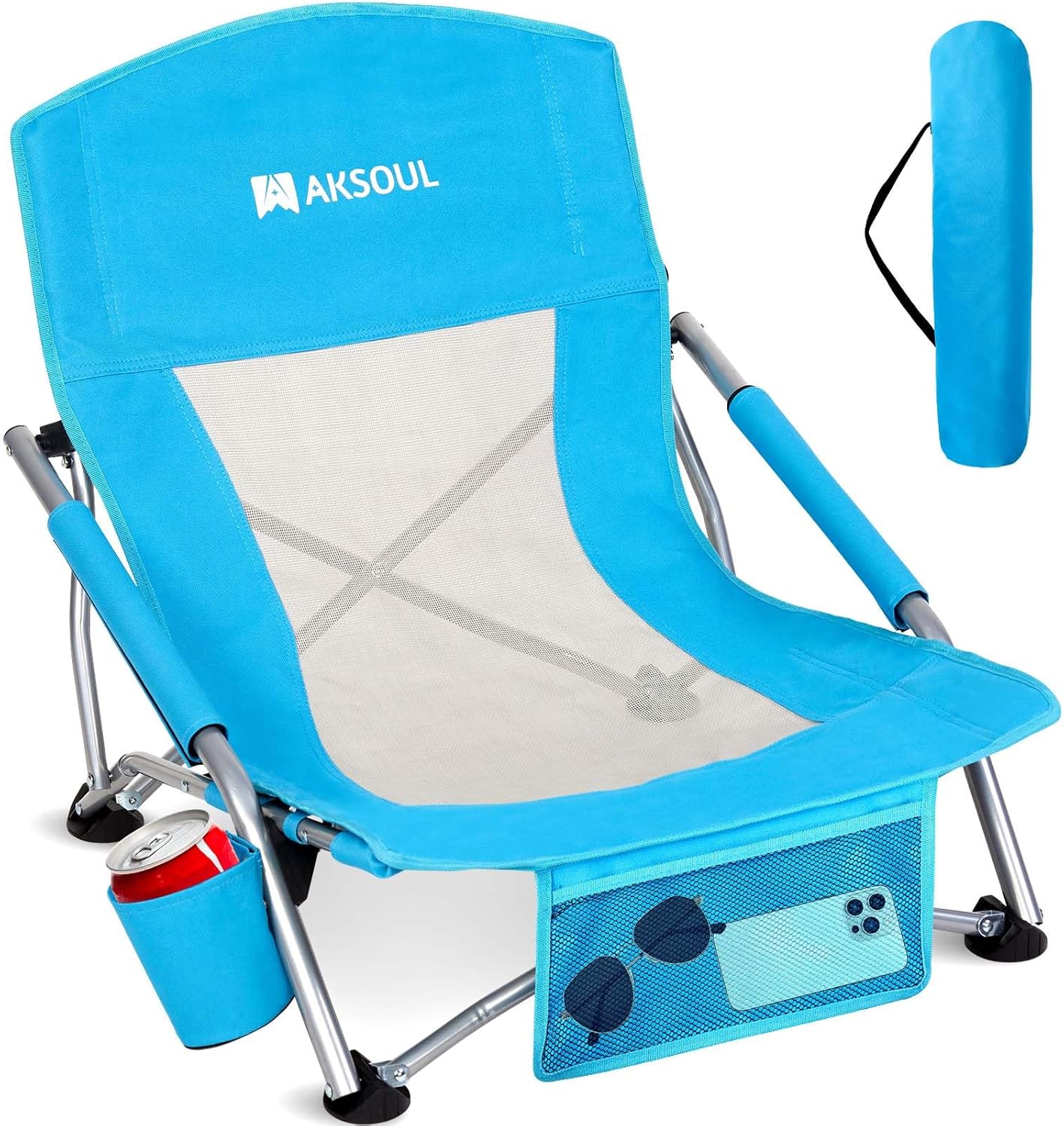 AKSOUL Beach Chair: Comfort & Convenience in Blue
